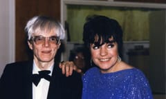 LOS ANGELES, CALIFORNIA - EXACT DATE UNKNOWN - CIRCA 1990 - very rare photo of Andy Warhol and Joanne Worley attending a celebrity event