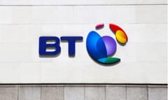 BT logo on the side of a building