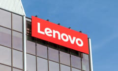 Markham, Ontario, Canada - May 21, 2018: Sign of Lenovo at Lenovo Canada head office near Toronto in Markham. Lenovo is a Chinese technology company with headquarters in Beijing, China.