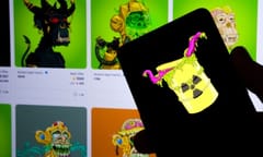 Mega Mutant Serum NFT seen on the silhouette of smartphone and some of the MUTANT APE YACHT CLUB NFTs seen on a blurred screen behind. Stafford, United Kingdom, April 18, 2022