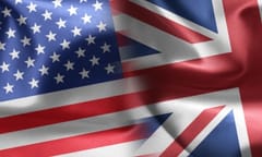 USA and UK illustration using flags merging