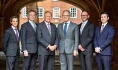 L-R: Sharif Shivji KC, Richard Hill KC, David Goddard, George Bompas KC,  Ben Lashmar and Ryan Tunkel