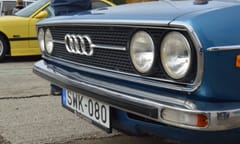 Hungary - October 23rd 2022: The front end of an old Audi 80 at an oldtimer car meet