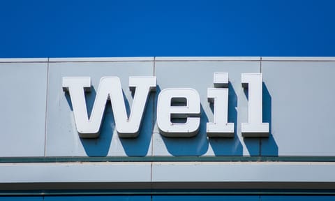 Weil sign on Silicon Valley office of Weil, Gotshal & Manges LLP, headquartered in New York City- Redwood City, California, USA - Circa, 2019