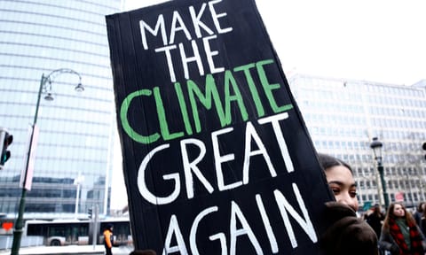 Climate demonstration placard: Make the climate great again