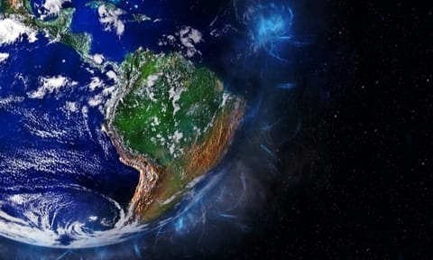 Photograph of Latin America from space